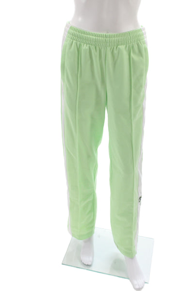 Adidas Unisex Sweatpants Green Striped Snap 90s Size XS