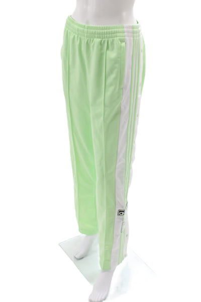 Adidas Unisex Sweatpants Green Striped Snap 90s Size XS