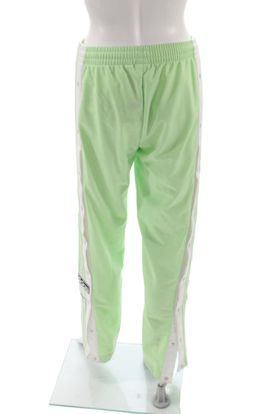 Adidas Unisex Sweatpants Green Striped Snap 90s Size XS