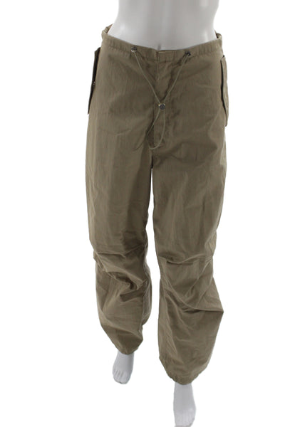 Dion Lee Unisex Cargo Windbreaker Pants Beige Cotton Nylon Size 2