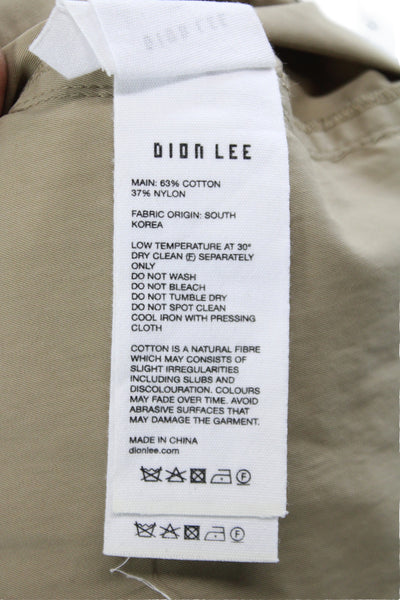Dion Lee Unisex Cargo Windbreaker Pants Beige Cotton Nylon Size 2