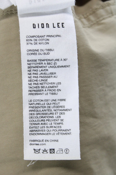 Dion Lee Unisex Cargo Windbreaker Pants Beige Cotton Nylon Size 2