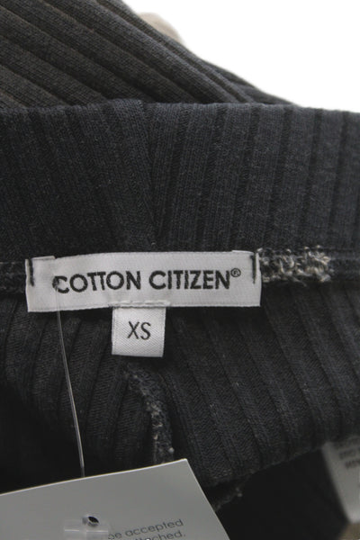 Cotton Citizen Womens Cropped Striped Black Pants Grunge Cotton Spandex Size XS