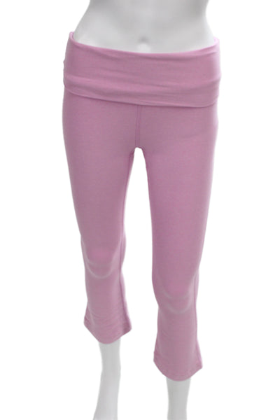 Beyond Yoga Women Cropped Capri Pink Cotton Pants Size S