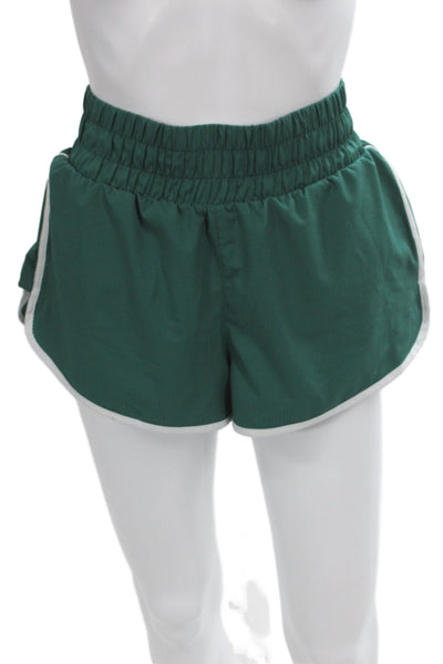 Varley Unisex Green Sports Shorts 92% Polyester 8% Elastane Size S