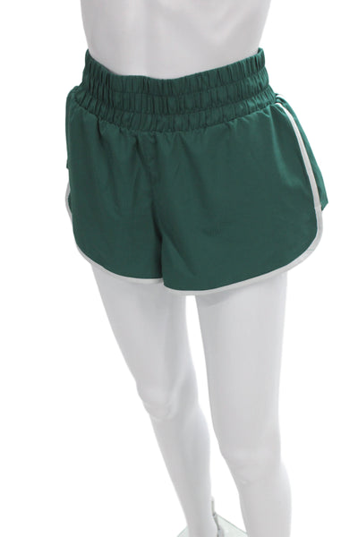 Varley Unisex Green Sports Shorts 92% Polyester 8% Elastane Size S