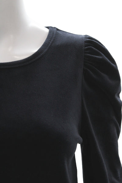 Splendid Womens Velour Puffy Sleeves Sweater Pant Set Navy Blue Size Small