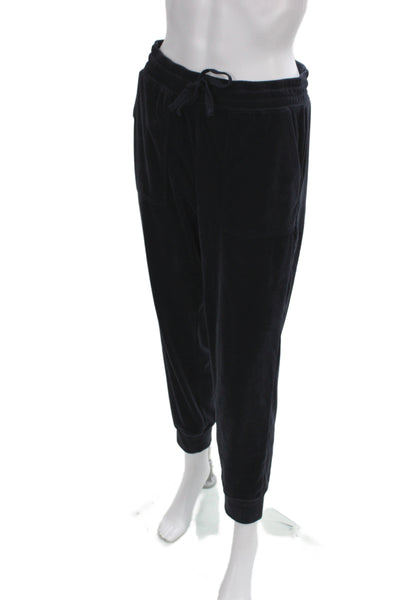 Splendid Womens Velour Puffy Sleeves Sweater Pant Set Navy Blue Size Small