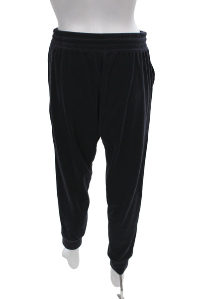 Splendid Womens Velour Puffy Sleeves Sweater Pant Set Navy Blue Size Small