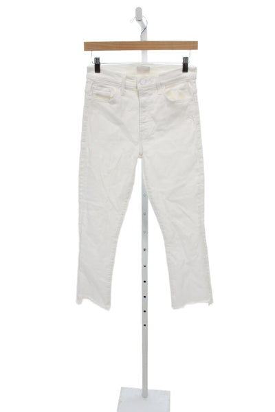 Mother Women Cropped Ankle Skinny Jeans White Size 27