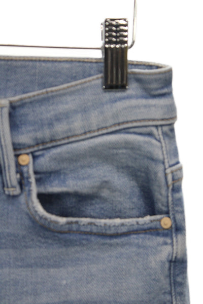 Mother Women Cropped Straight High Rise Light Blue Jeans Size 27