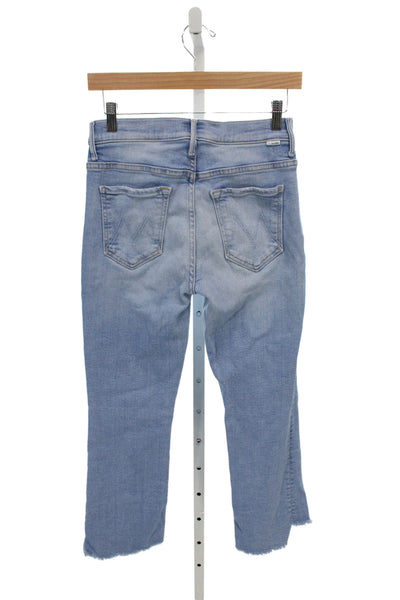 Mother Women Cropped Straight High Rise Light Blue Jeans Size 27