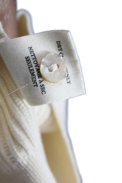 Ulla Johnson Women Beige Crew Neck 3/4 Sleeve Blouse Size L