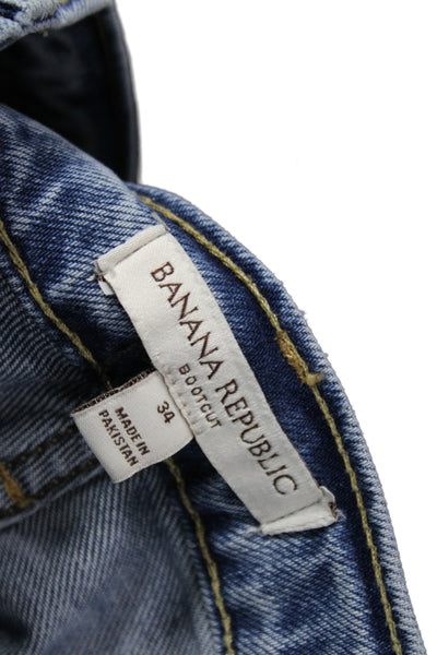 Banana Republic Mens Bootcut Blue Jeans Big Tall Size 34