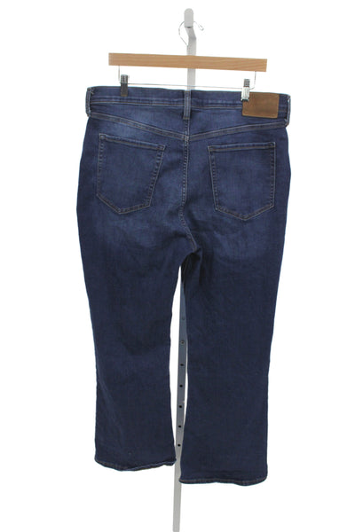 Banana Republic Unisex Flared Jeans Dark Blue High Rise 90s Size 34
