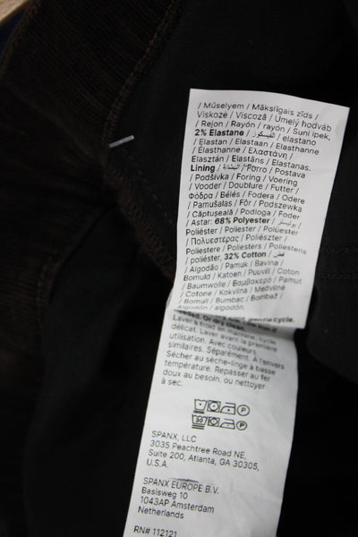 Spanx Womens Plus Brown Button Pants Cotton Blend Size 1X