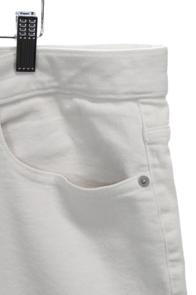 Spanx Womens Cropped White High Rise Pants Plus Size 20