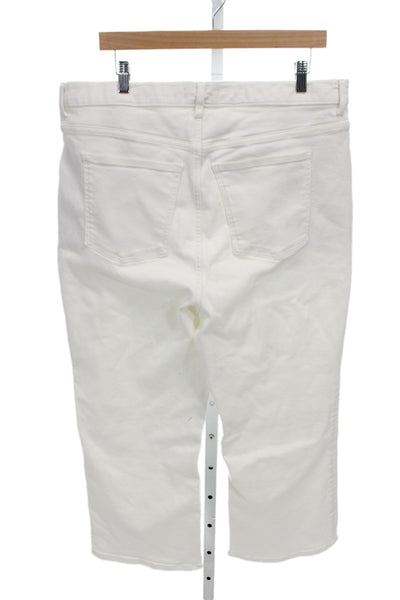 Spanx Womens Cropped White High Rise Pants Plus Size 20