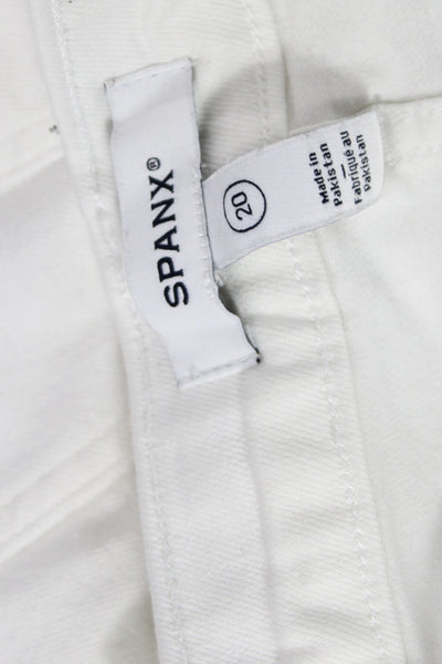 Spanx Womens Cropped White High Rise Pants Plus Size 20