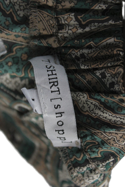 T/Shirt Shoppe Unisex Brown Paisley Bohemian Cotton Polyester Shorts Size L