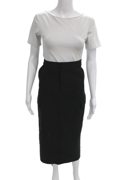 Zara Womens Cargo Pencil Skirt Black Size S