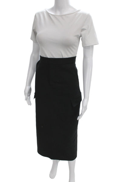 Zara Womens Cargo Pencil Skirt Black Size S