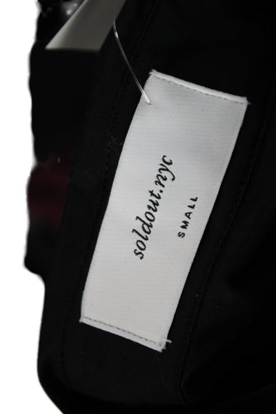 Sold Out Unisex Black 100% Cotton Point Collar Button-Up 3/4 Sleeve Size S