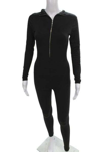 Bump Suit Women Maternity Jumpsuit Long Sleeve Round Neck Black Size S