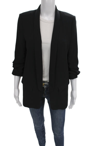 Zara Womens Classic Black Blazer Long Sleeve Polyester Spandex Size S