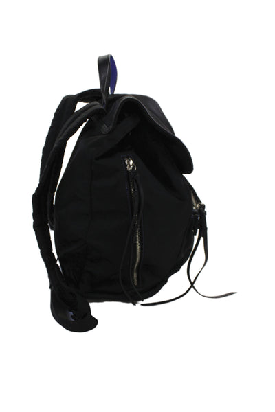 Rebecca Minkoff Womens Double Strap Nylon Drawstring Backpack Handbag Black
