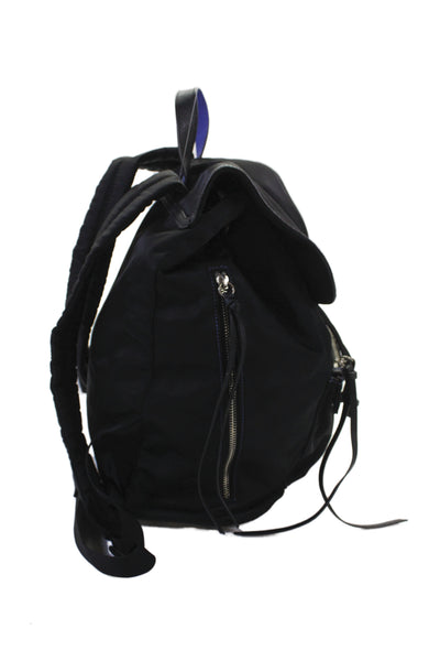 Rebecca Minkoff Womens Double Strap Nylon Drawstring Backpack Handbag Black