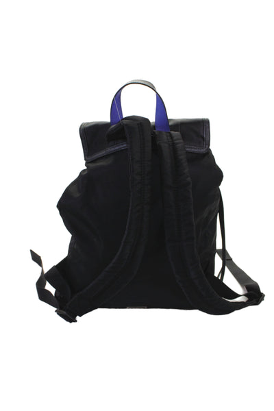Rebecca Minkoff Womens Double Strap Nylon Drawstring Backpack Handbag Black