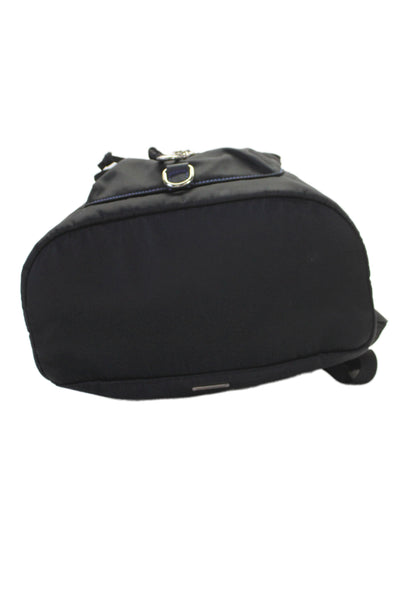 Rebecca Minkoff Womens Double Strap Nylon Drawstring Backpack Handbag Black