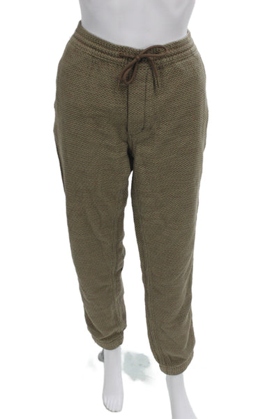 Taylor Stitch Mens Jogger Sweatpants Brown Organic Cotton Button Size S