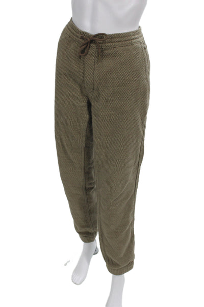 Taylor Stitch Mens Jogger Sweatpants Brown Organic Cotton Button Size S