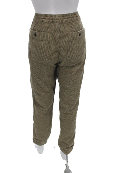Taylor Stitch Mens Jogger Sweatpants Brown Organic Cotton Button Size S