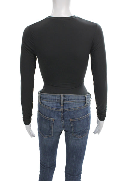 Skims Womens Blouse Long Sleeve Round Neck Solid Size S