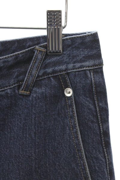 Tibi Womens Straight Cropped Jeans Dark Blue 100% Cotton High Rise Size 24