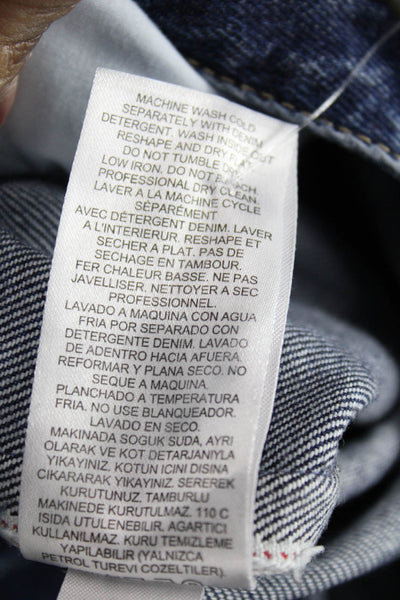 Tibi Womens Straight Cropped Jeans Dark Blue 100% Cotton High Rise Size 24