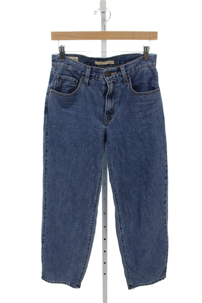Levi Strauss & Co Mens Straight Jeans Dark Blue High Rise Button Size 24