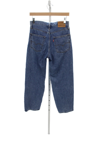 Levi Strauss & Co Mens Straight Jeans Dark Blue High Rise Button Size 24