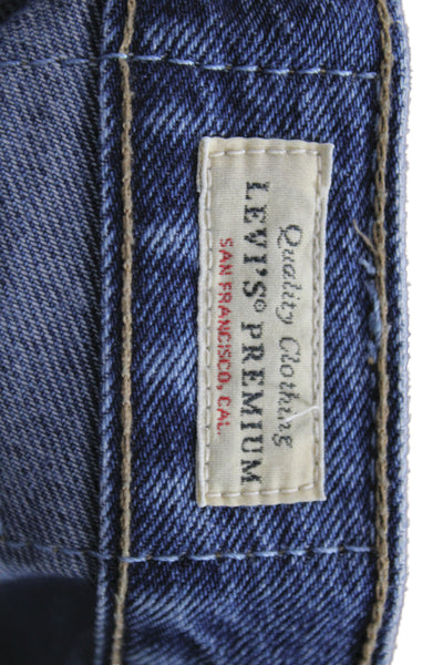 Levi Strauss & Co Mens Straight Jeans Dark Blue High Rise Button Size 24