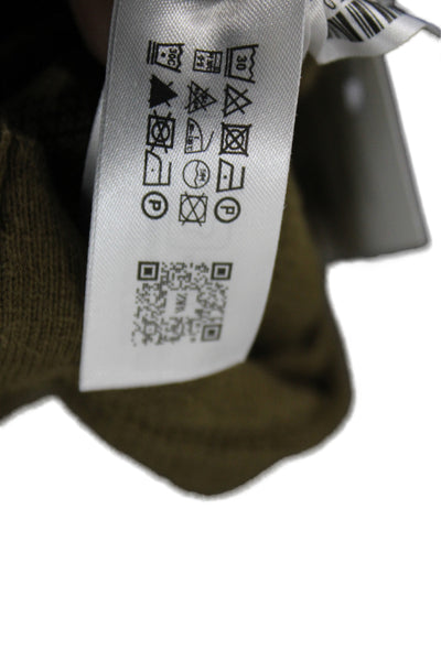 Zara Mens Army Brown Cotton Crew Neck Short Sleeve T-Shirt Size L