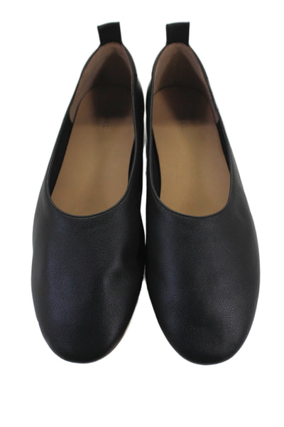 Quince Womens Leather Slide On Glove Ballet Flats Black Size 8.5