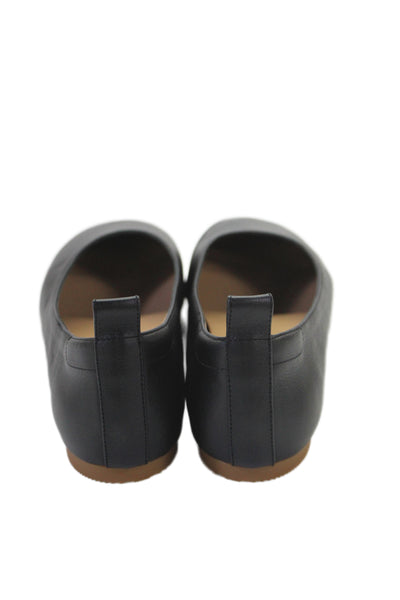 Quince Womens Leather Slide On Glove Ballet Flats Black Size 8.5