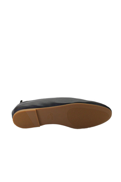 Quince Womens Leather Slide On Glove Ballet Flats Black Size 8.5