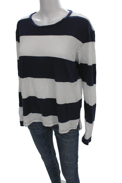 Polo Ralph Lauren Women Striped Navy Crewneck Long Sleeve T-Shirt Size XL