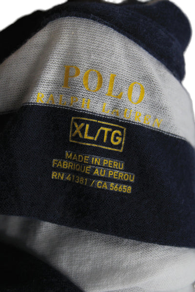 Polo Ralph Lauren Women Striped Navy Crewneck Long Sleeve T-Shirt Size XL