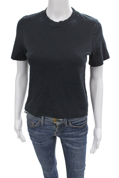 COS Women Basic Jersey T-Shirt Black 100% Cotton Short Sleeve Crew Neck Size XS