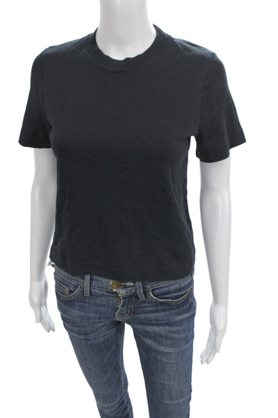 COS Women Basic Jersey T-Shirt Black 100% Cotton Short Sleeve Crew Neck Size XS